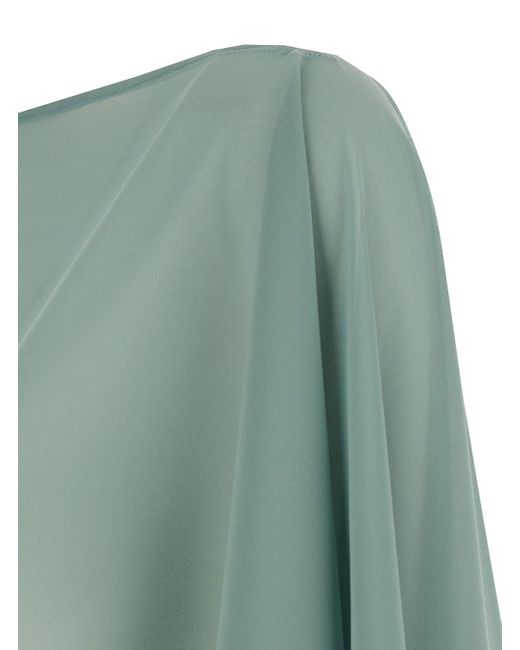 Plain Green Stole With Boat Neckline