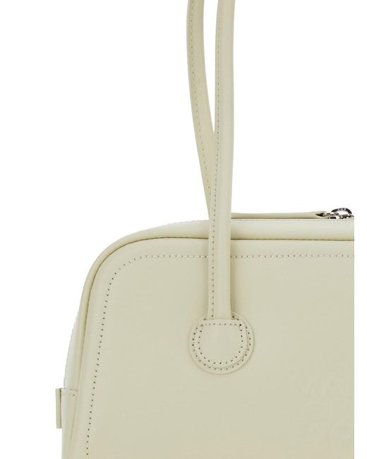 MARGE SHERWOOD White 'Soft Boston' Shoulder Bag With Two Top Handles An