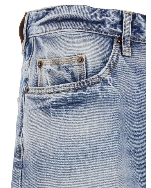DSquared² Blue Jeans Bro With Logo Patch On The Back And Faded Design for men