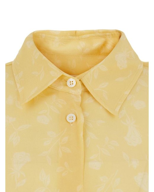 Grifoni Yellow Shirt With Classic Collar And Long Sleeves
