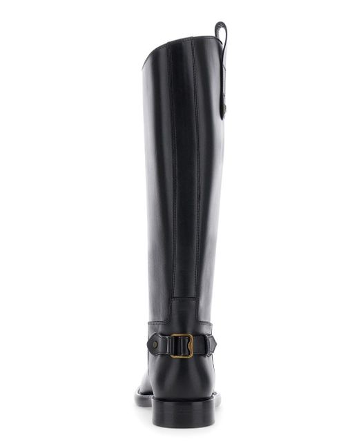 Burberry Black Boots With Side Logo Plaque
