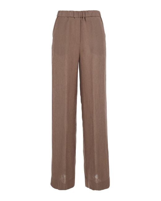 Pantalone 'Rocchette' Con Vita Elasticizzata di Antonelli in Brown