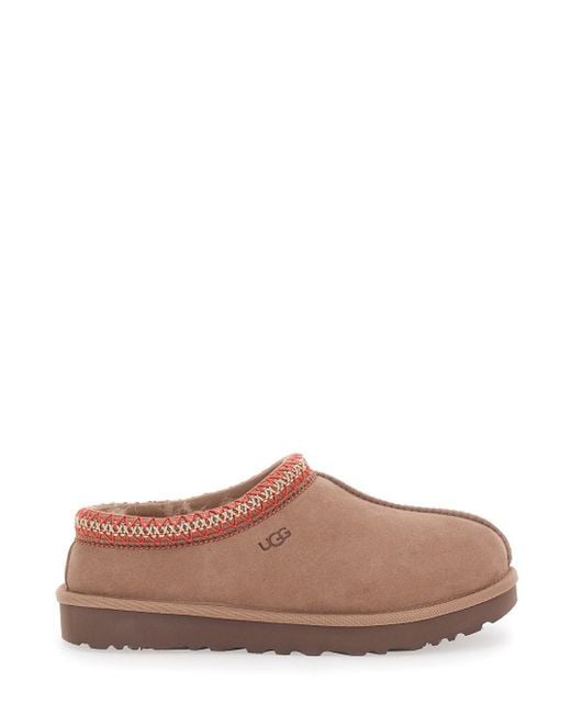 Ugg Brown 'Tasman' Mules With Embossed Logo