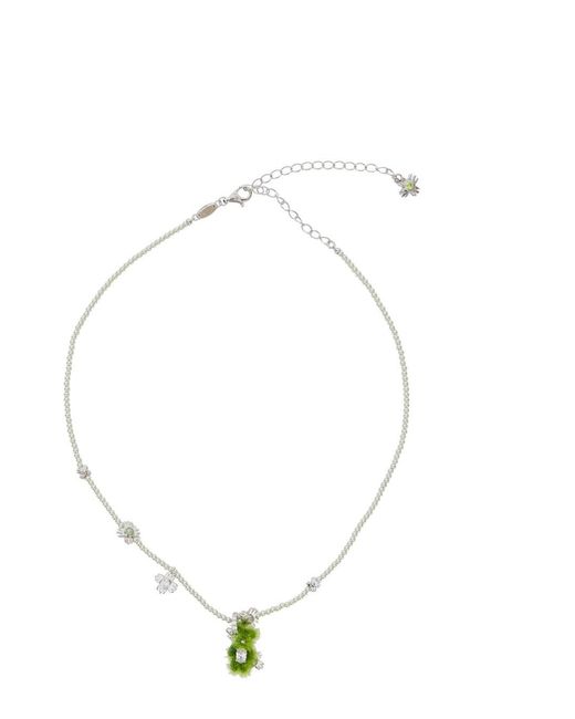 YVMIN White Necklace 'Pearl Garden' With Bear Pendant