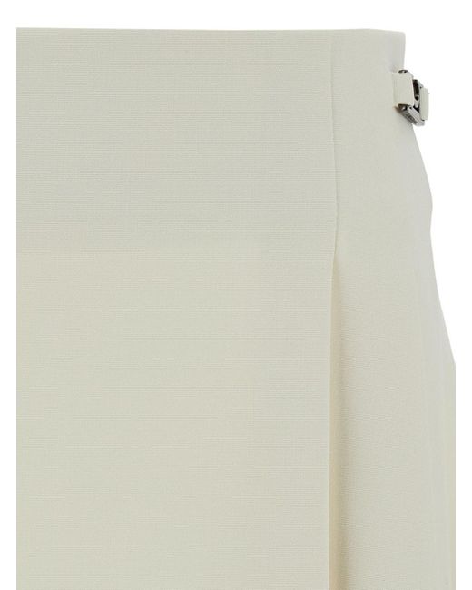 Low Classic Natural Pleated Mini-Skirt