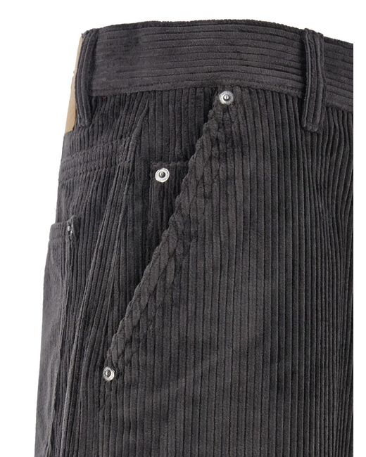 AMI Gray Trousers With Back Logo Patch for men
