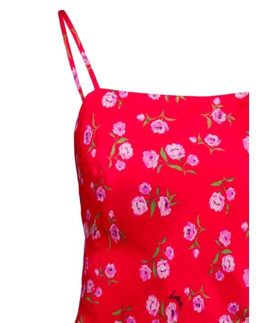ROTATE BIRGER CHRISTENSEN Red Maxi Dress With All-Over Floral Print