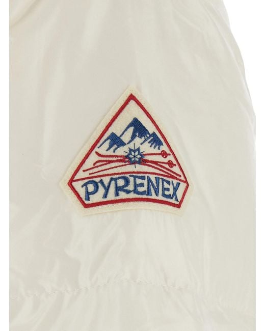 Pyrenex White Down Jacket With Fixed Hood And Front Zip Closure