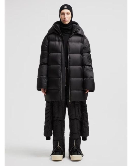 Piumino 'Cyclopic' Con Cappuccio Removibile E Pat di Rick Owens in Black