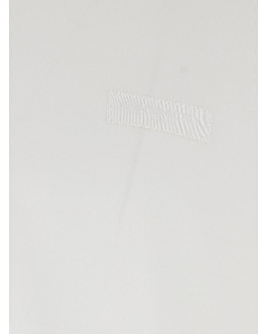 Givenchy White Crew Neck T-Shirt With Chest Logo Patch for men