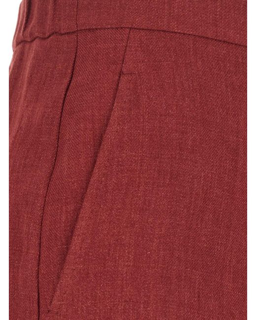 Max Mara Red Trousers Pelota Linen
