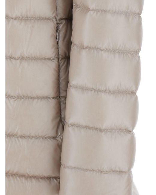 Herno Gray Down Jacket With Drawstring Hood