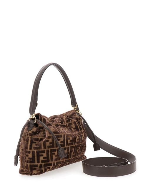 Borsa A Spalla 'Mamma Baguette Media' Con Chiusura Ff Sul Fronte di Fendi in Brown