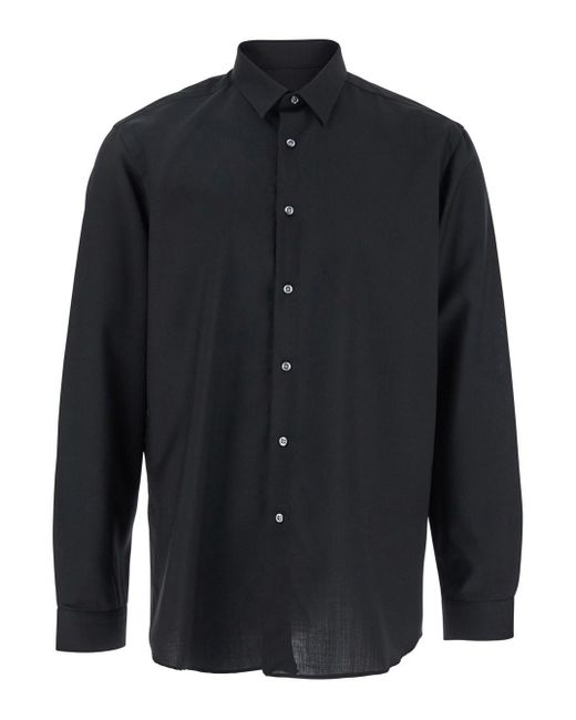 Camicia Con Colletto Classico E Chiusura Con Bottoni di Low Brand in Blue da Uomo
