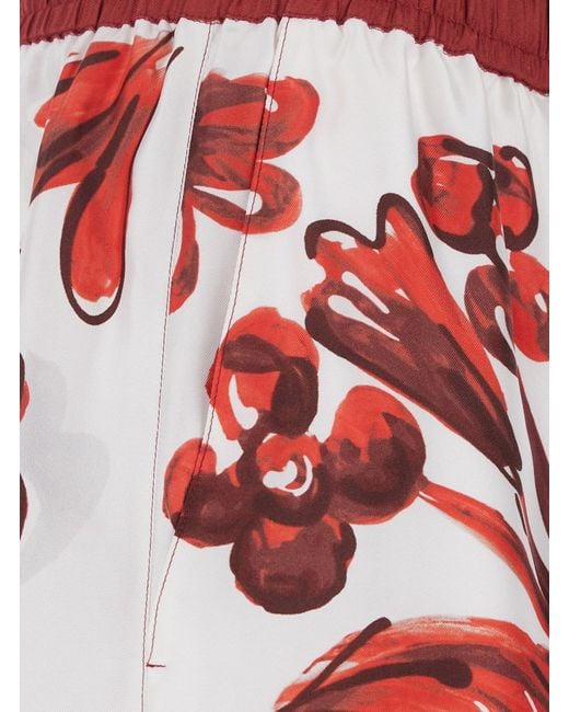 Dolce & Gabbana Red Bermuda Shorts With Elasticated Waist And Dra for men
