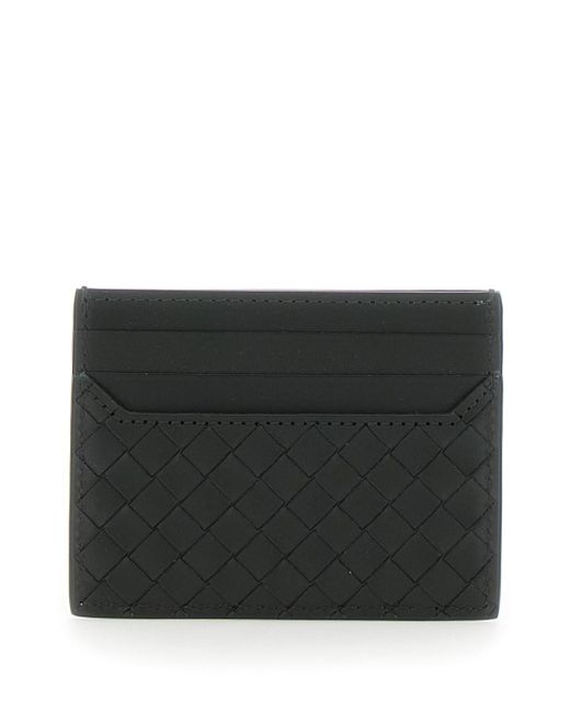 Bottega Veneta Black Card Holder With Intrecciato Motif for men