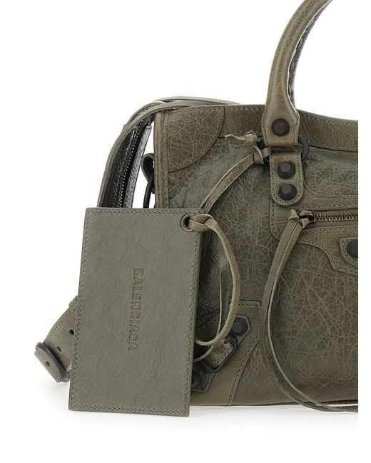 Balenciaga Green 'Le City Bag' Small Handbag With Adjustable And Remov