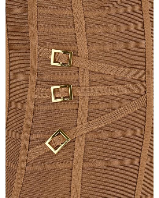 Elisabetta Franchi Brown Sheath Dress Viscose