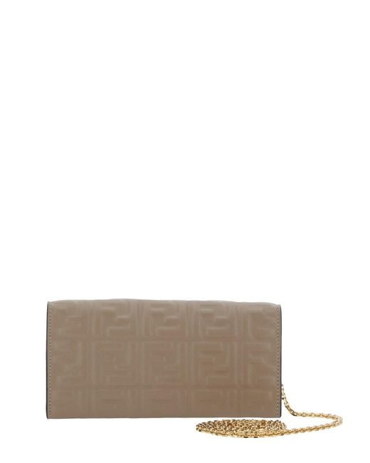 Fendi Gray 'Continental' Crossbody Bag With All-Over Ff Motif