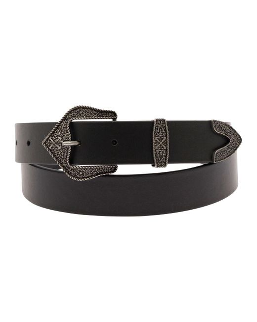 Off-White c/o Virgil Abloh Black Belt With Western Buckle In Leather Man for men