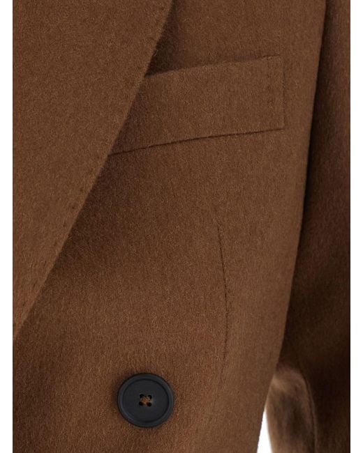 Tagliatore Brown 'Parigi' Double-Breasted Jacket With Peak Revers