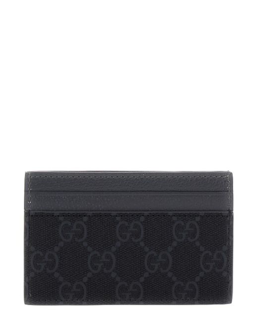 Gucci Gray 'Gg' Card-Holder With Gg Detail for men