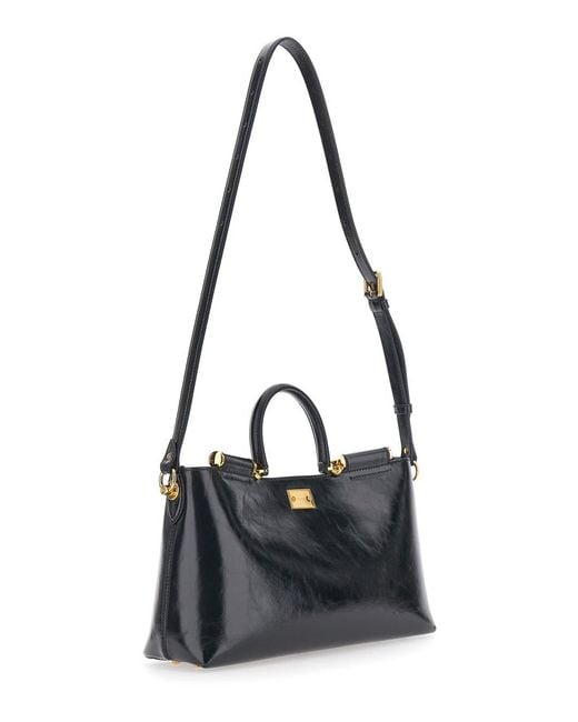 Dolce & Gabbana Black Handbag 'Vittoria' With Adjustable Shoulder Strap And