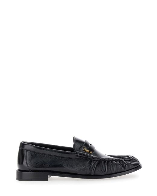Saint Laurent White 'Le Loafer' Loafers With Cassandre Detail