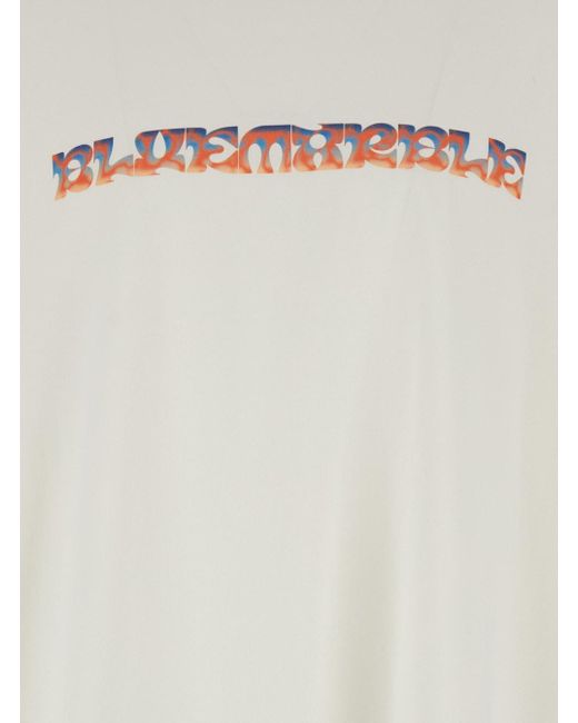 Bluemarble White Trippy Leaves Print Longsleeves T-Shirt for men