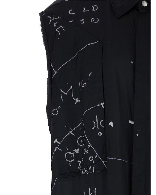 Rick Owens Black Shirt With Classic Collar And All-Over Print for men