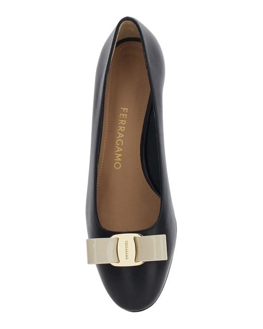 Ferragamo Multicolor 'Vara 2.0' Pumps With Low Block Heel And Logo Plaque On The Front