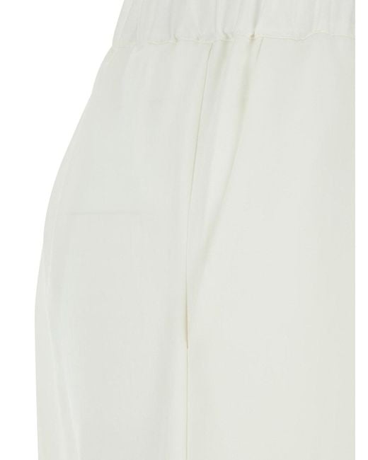 P.A.R.O.S.H. White Pants With Elastic Waist