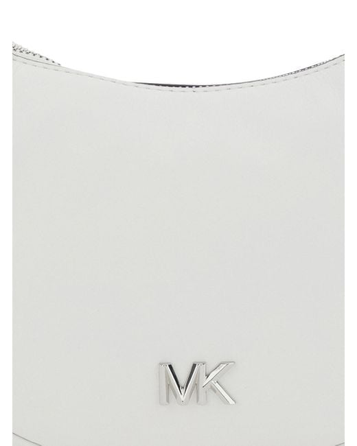 Borsa A Spalla Con Logo Metallico Impresso Sul Fr di MICHAEL Michael Kors in Gray