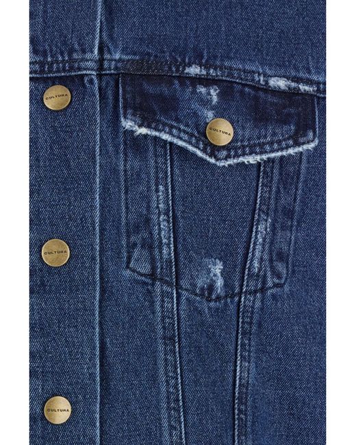 Cultura Blue Jacket With Branded Buttons for men