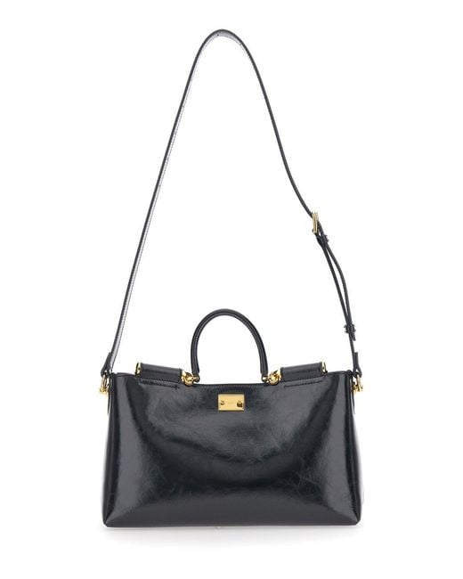 Dolce & Gabbana Black Handbag 'Vittoria' With Adjustable Shoulder Strap And