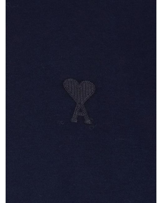 AMI Blue Long-Sleeve T-Shirt With Adc Embroidery On The Front for men