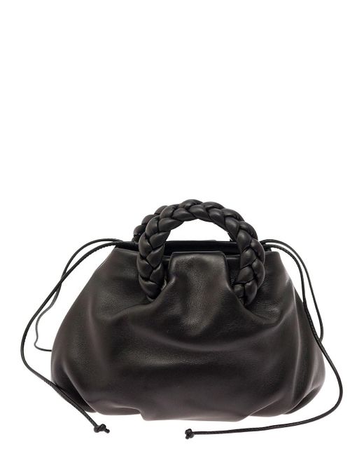 Hereu Black 'Bombon' Handbag With Braided Handles
