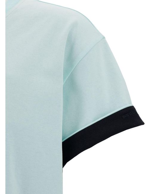 Bottega Veneta Blue Cotton Crew-Neck T-Shirt for men