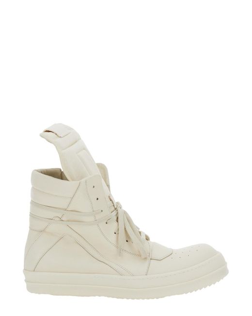 Sneaker High-Top 'Geo-Basket' Con Dettagli A Contrasto di Rick Owens in Natural da Uomo