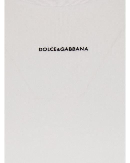 Dolce & Gabbana White Mini Logo Gommato Fit Classico for men
