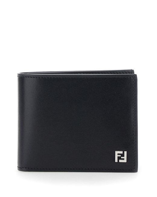 Fendi Black Wallet With Logo Plate On The Front for men