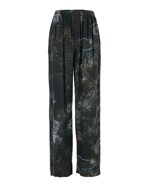 Balenciaga Multicolor Trousers With Elasticized Waist And All-Over Print for men