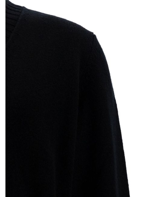 GAUDENZI Black Sweater With V-Neck And Ribbed Finishes for men