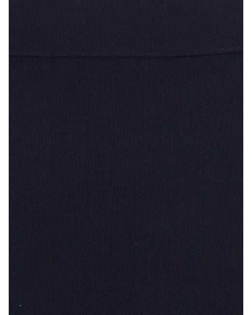 Max Mara Blue Flared Skirt With Elastic Waist