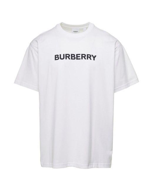 Burberry White T-Shirt With Logo for men