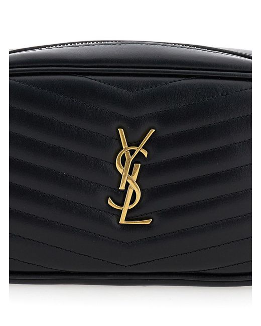Saint Laurent Black 'Lou Mini' Crossbody Bag With Cassandre Detail
