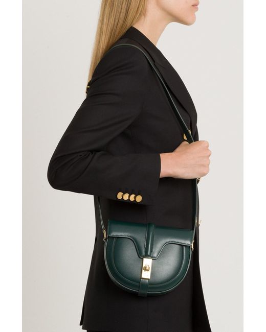 CELINE Besace 16 Small Leather Shoulder Bag Black