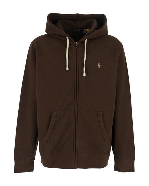 Polo Ralph Lauren Brown Hooded Sweatshirt for men
