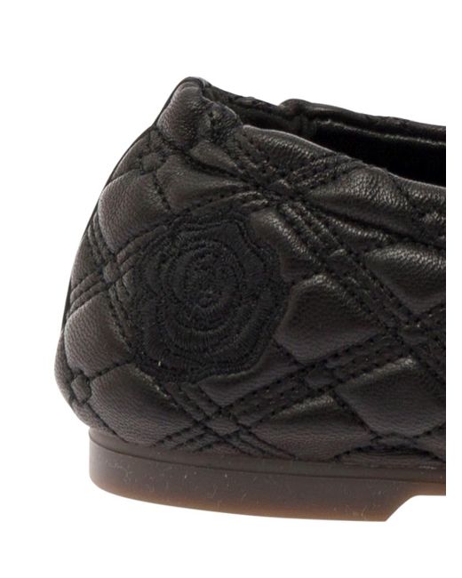 Burberry Black Ballet Flats With Equestrian Knight Embroidery
