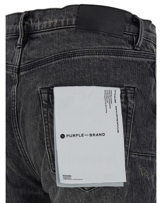 Purple Brand Gray Brand Flared Jeans With Crinkled Effect for men